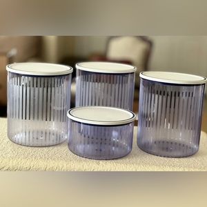 Tupperware Clear Acrylic Canister Set (4 Pieces) - BRAND NEW